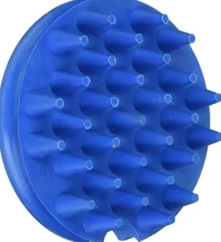 Grooma Grooma Original Round Rubber Curry Pet Brush - Blue - 8.8 X 4.5 X 2 In