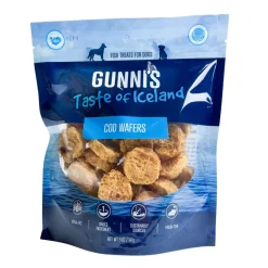 Gunnis Pet Grain-Free Cod Skin Wafers Natural Crunchy Air-Dried Dog Treats - 5 Oz