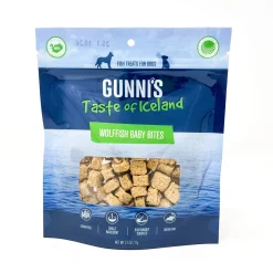 Gunnis Pet Grain-Free Wolffish Baby Bites Natural Air-Dried Dog Treats - 2.5 Oz