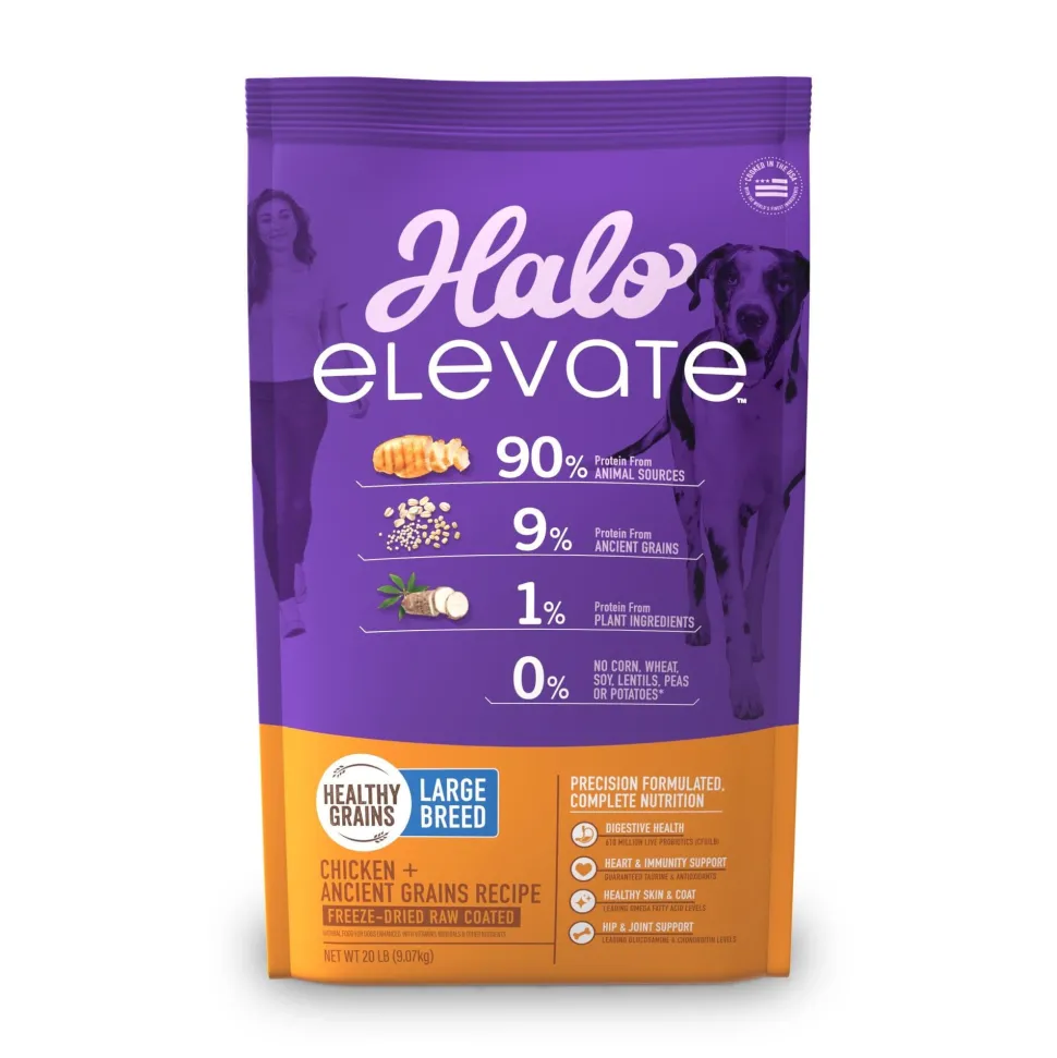 Halo Pets Elevate Healthy Grains Chicken Recipe Large-Breed Dry Dog Food - 20 Lbs