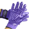Hands On Pet Grooming & Bathing Gloves - Purple - Medium