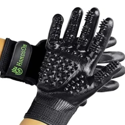 Hands On Pet Grooming & Bathing Gloves - Black - Medium