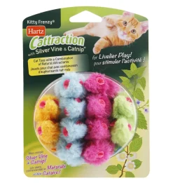 Hartz Mountain Cattraction Kitty Frenzy Silver Vine and Mice Catnip Cat Toy - 12 Pack