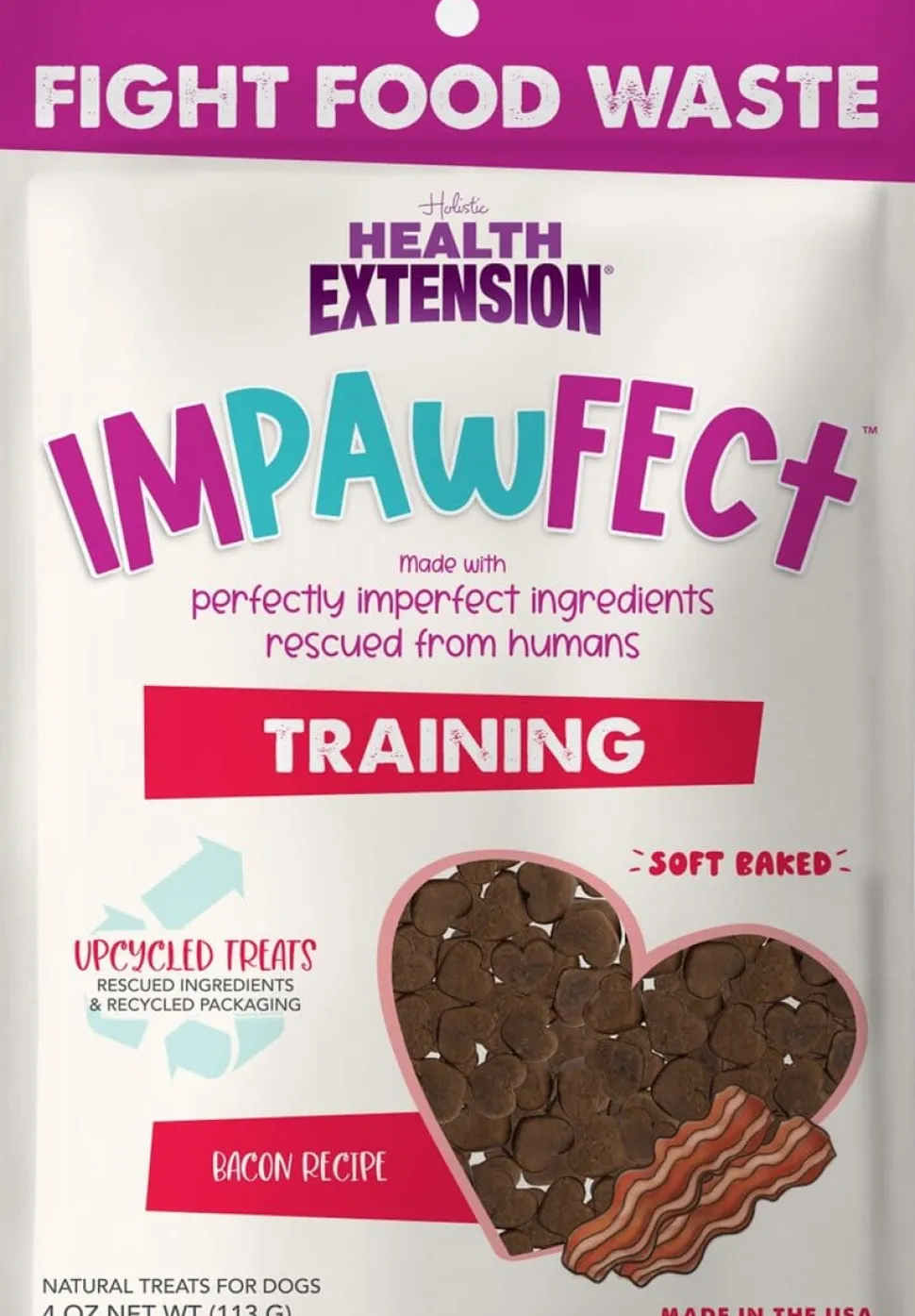 Health Extension Impawfect Bacon Soft and Chewy Training Dog Treats - 4 Oz