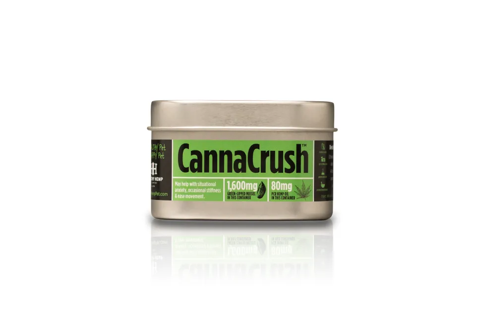 Healthy Hemp CannaCrush Hemp Oil & Green Lipped Muscle Cat and Dog Food Topper - 4 oz