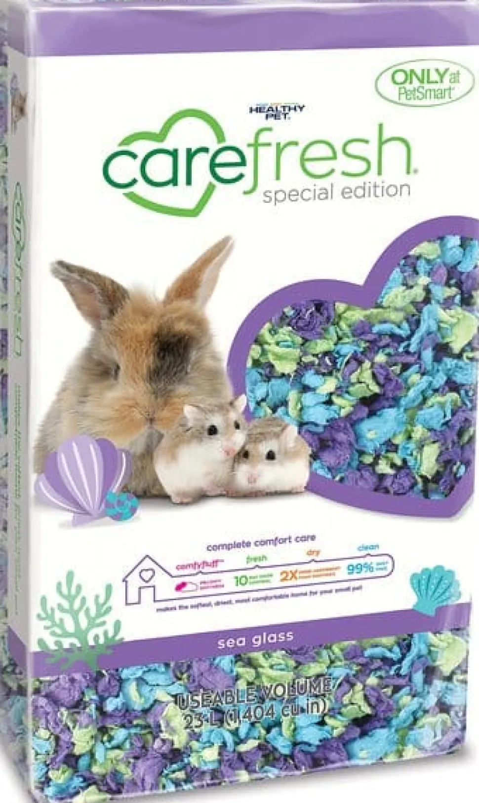 Healthy Pet Carefresh Complete Sea Glass Special Edition (6 per case) Paper Small Animal Bedding - 10 Ltr