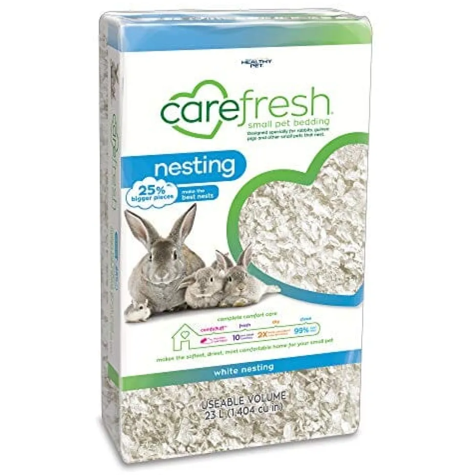 Healthy Pet Carefresh Nesting (White) Rabbit/Guinea Pig Small Animal Bedding - 23 Ltr