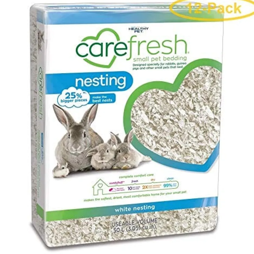 Healthy Pet Carefresh Nesting (White) Rabbit/Guinea Pig Small Animal Bedding - 50 Ltr