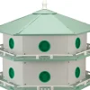 Heath Deluxe Aluminum Purple Martin House - Green - 12 Room