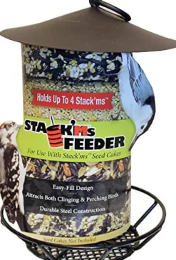 Heath Stack'Ms Seed Cake Wild Bird Feeder - Black - 4 Cake Cap