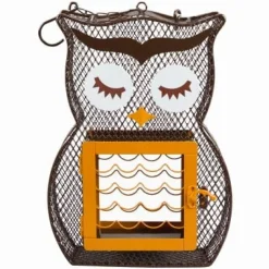 Heath Suet 'N Seed Feeder Owl Suet and Seed Cake Wild Bird Feeder - Brown - 2 Cake Cap