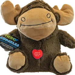 Hero Chuckles 2.0 Multi-Sound Making Moose Plush Dog Toy - Brown - Large