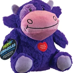 Hero Chuckles 2.0 Multi-Sound Making Cow Plush Dog Toy - Purple - Large