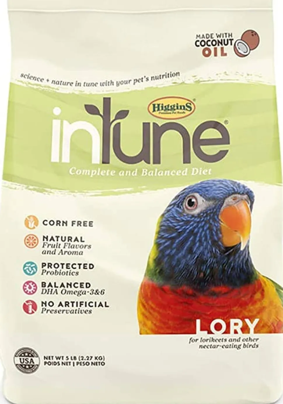 Higgins Intune Natural Lory Food Bird Food - 5 Lbs