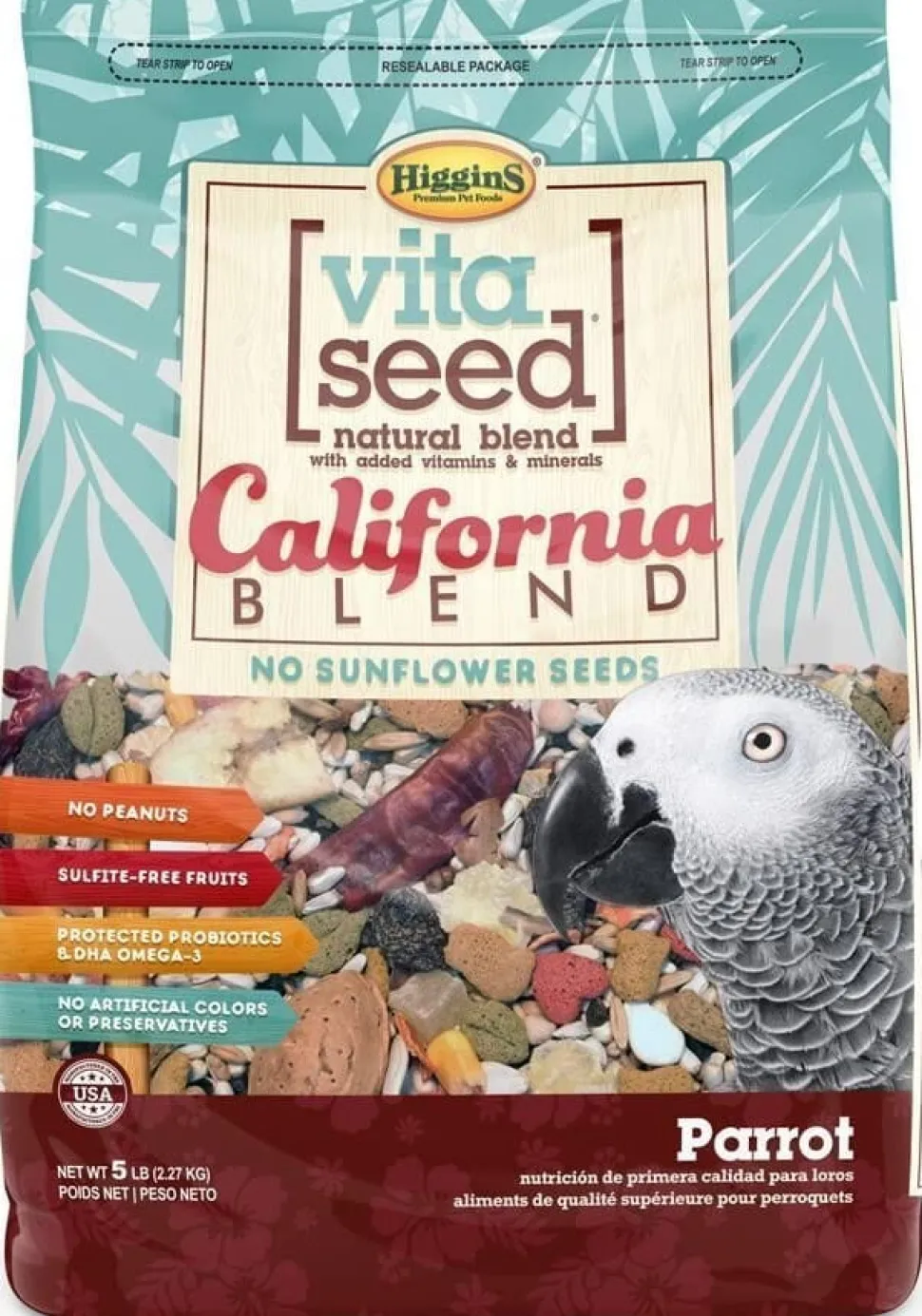 Higgins Nederlands Vita Seed Vita California Blend Parrot Bird Food - 5 Lbs