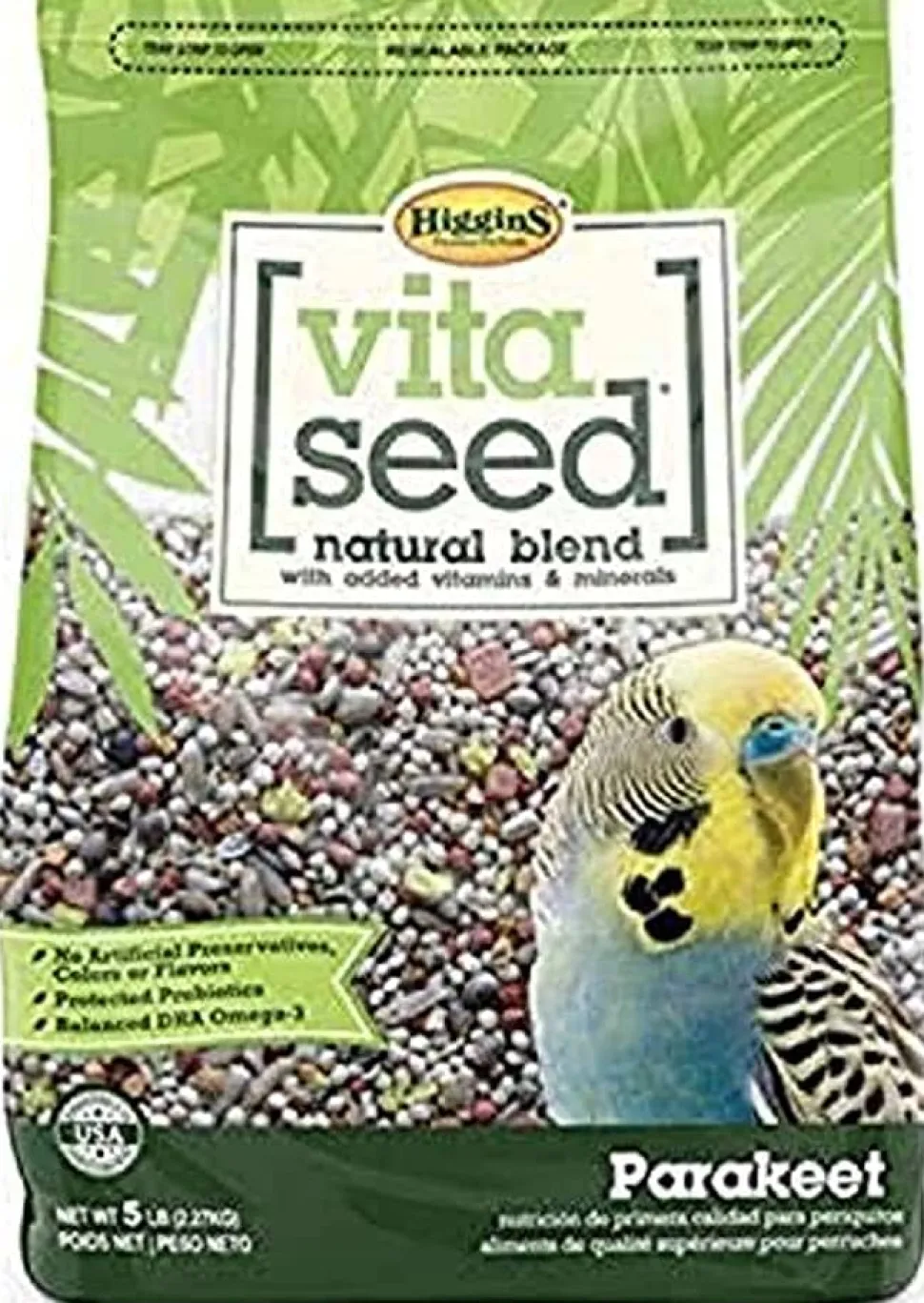 Higgins Nederlands Vita Seed Vita Parakeet Bird Food - 5 Lbs