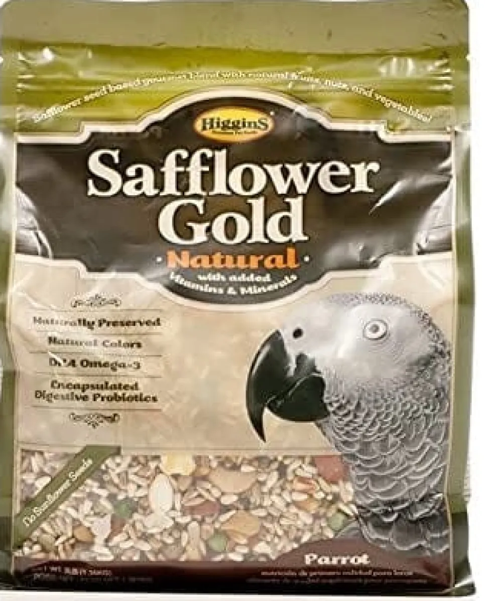 Higgins Safflower Gold Natural Parrot Bird Food - 25 Lbs