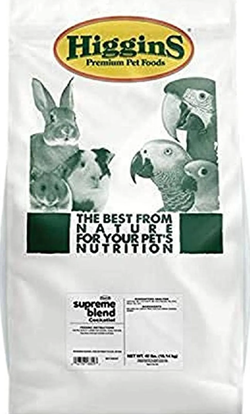 Higgins Supreme Seed Mix Supreme Cockatiel Bird Food - 50 Lbs