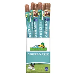 Himalayan Dog Chew Churro Stix Salmon Flavored Chewy Dog Treats - 10 Inch - 12 Count