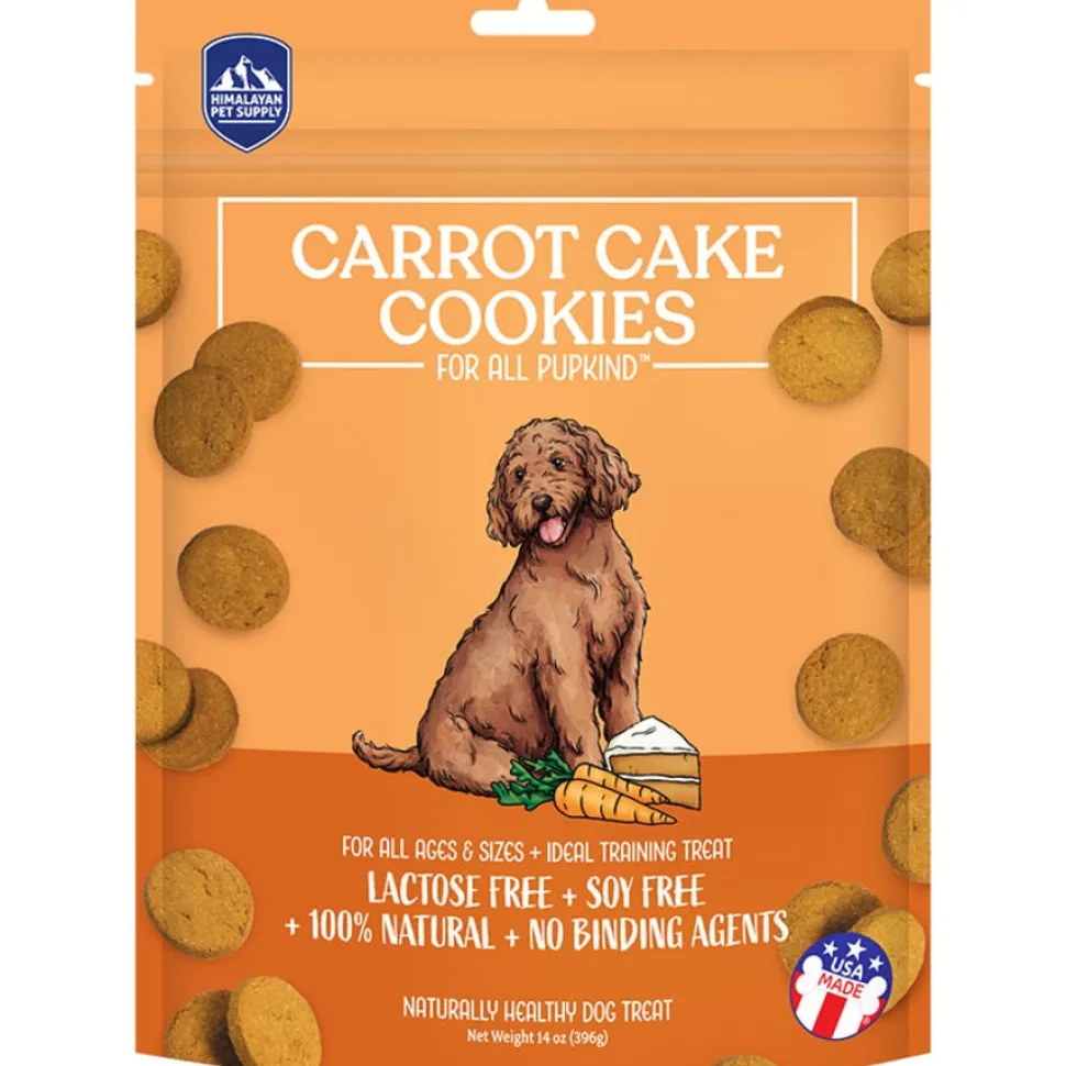 Himalayan Dog Chew Cookies Carrot Cake Bits Baked Crunchy Dog Treats - 14 Oz