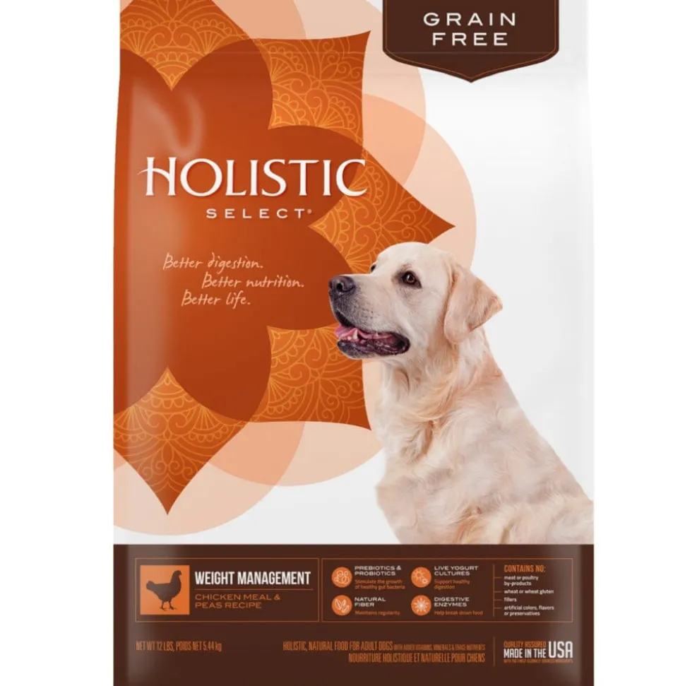 Holistic Select Natural Grain Free Chicken Meal and Pea Weight Management Dry Dog Food