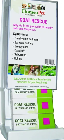 HomeoPet Coat Rescue Display Cat and Dog First Aid Care - 15 ml - 6 Count
