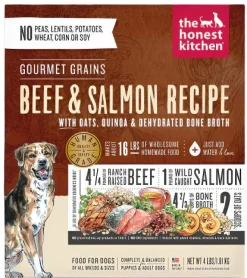Honest Kitchen Gourmet Grain Beef Salmon Dehydrated Dog Food - 4 lb Box