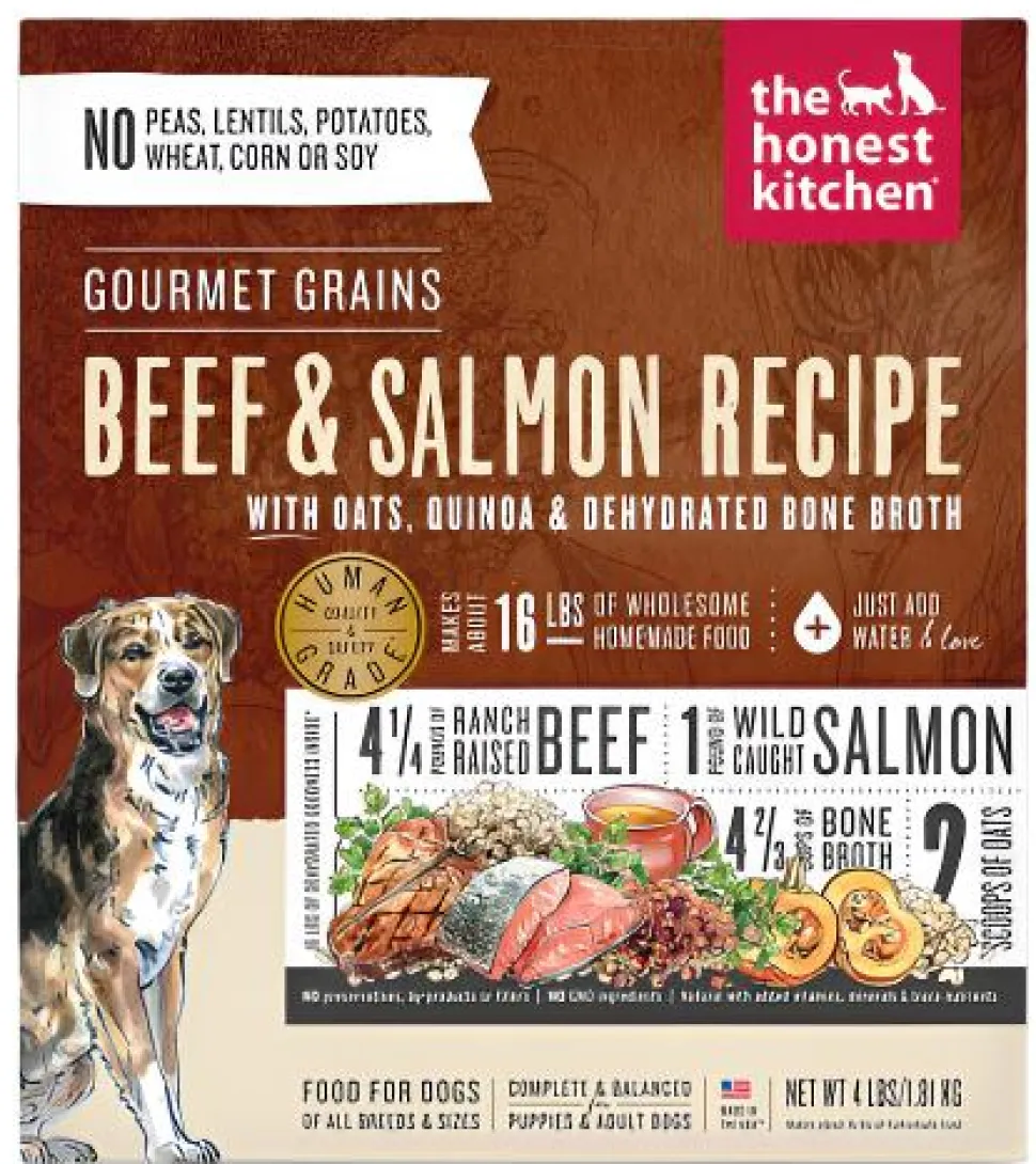 Honest Kitchen Gourmet Grain Beef Salmon Dehydrated Dog Food - 4 lb Box