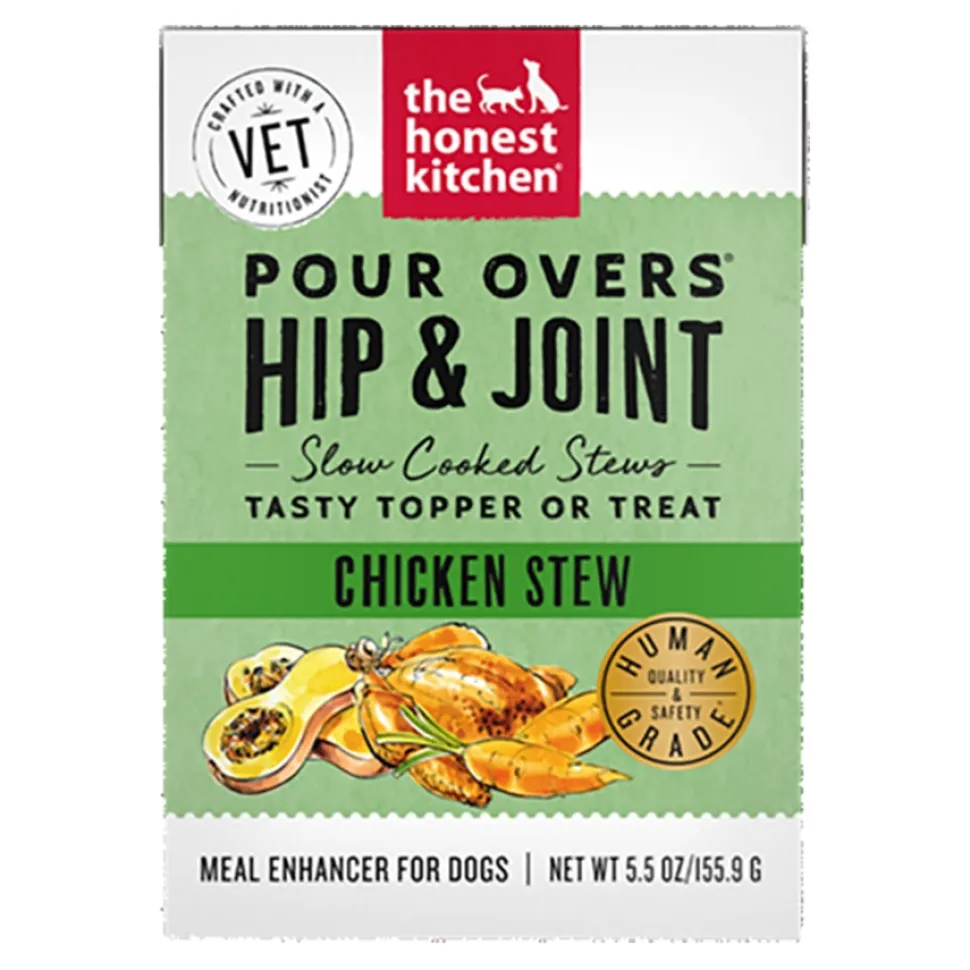Honest Kitchen Grain-Free Pour Overs Joint Mobility Chicken Stew Wet Dog Food Topper - 5.5 Oz - Case of 12