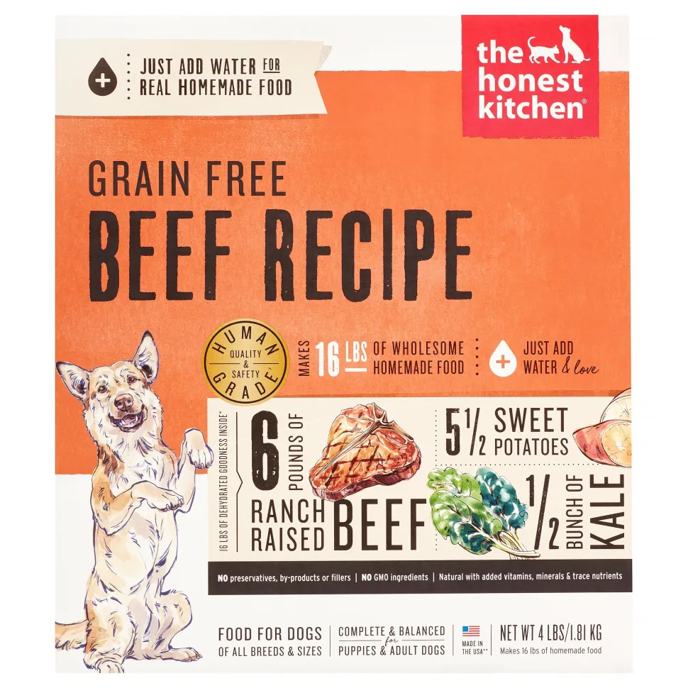 Honest Kitchen Grain-Free Beef Dehydrated Dog Food - 4 lbs BOX