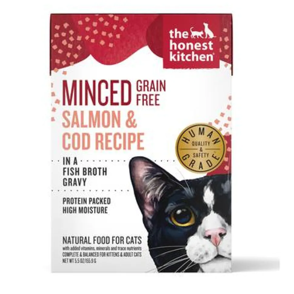 Honest Kitchen Minced Salmon Cod Wet Cat Food - 5.5 Oz - Case of 12