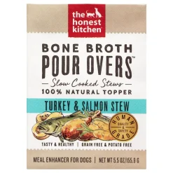 Honest Kitchen Pour Bones Broth Turkey Salmon Wet Dog Food - 5.5 Oz - Case of 12