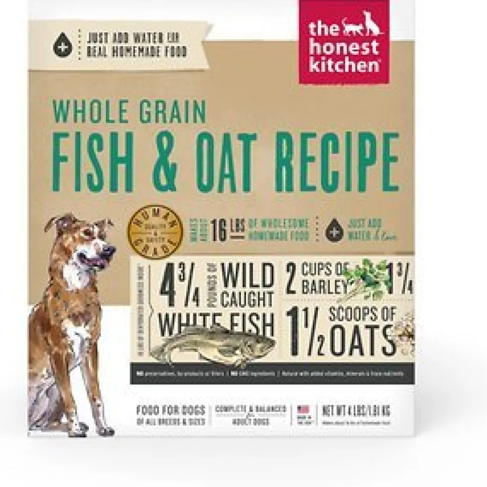 Honest Kitchen Whole Grain Fish Oats Dehydrated Dog Food - 4 lb Box