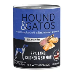 Hound and Gatos Grain-Free Lamb Chicken Salmon Pate Canned Dog Food - 13 Oz - Case of 12