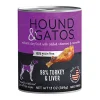 Hound and Gatos Grain-Free Turkey Turkey Liver Pate Canned Dog Food- 13 Oz - Case of 12