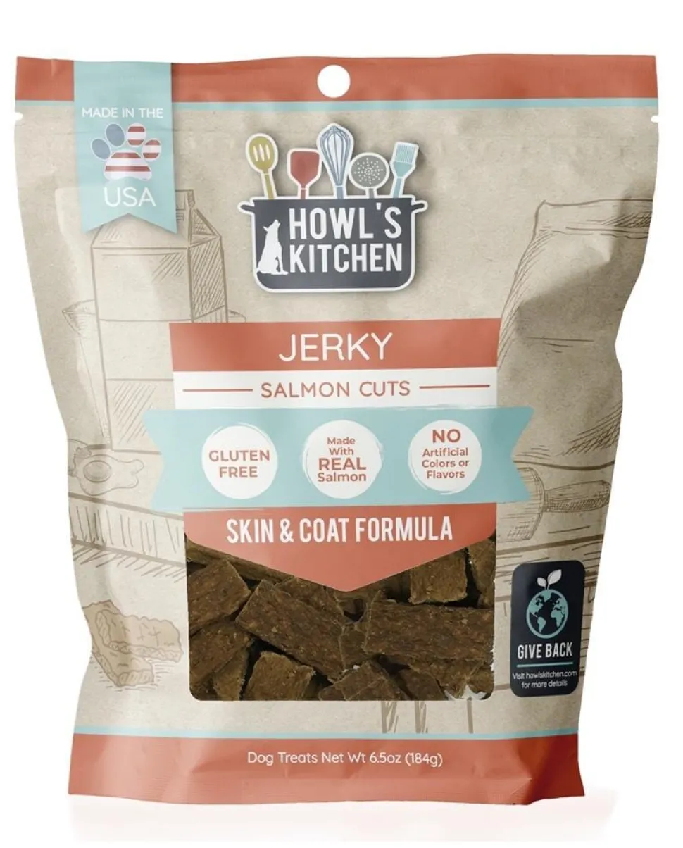 Howl's Kitchen Skin and Coat Formula Salmon Jerky Cuts Dog Treats - 6.5 Oz