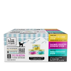 I and Love and You Chicky-Da-Lish, Salmon Chanted Evening and Tuna Fintastic Stew Multi-Pack Canned Cat Food