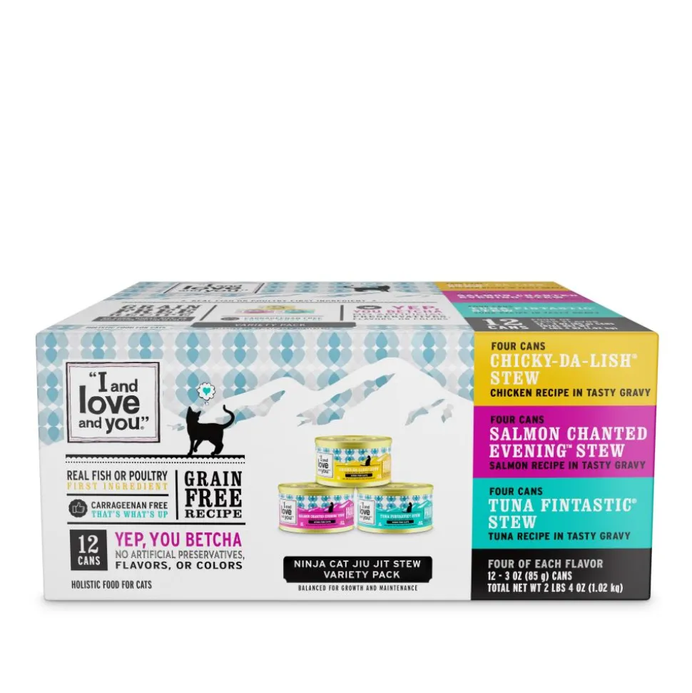 I and Love and You Chicky-Da-Lish, Salmon Chanted Evening and Tuna Fintastic Stew Multi-Pack Canned Cat Food