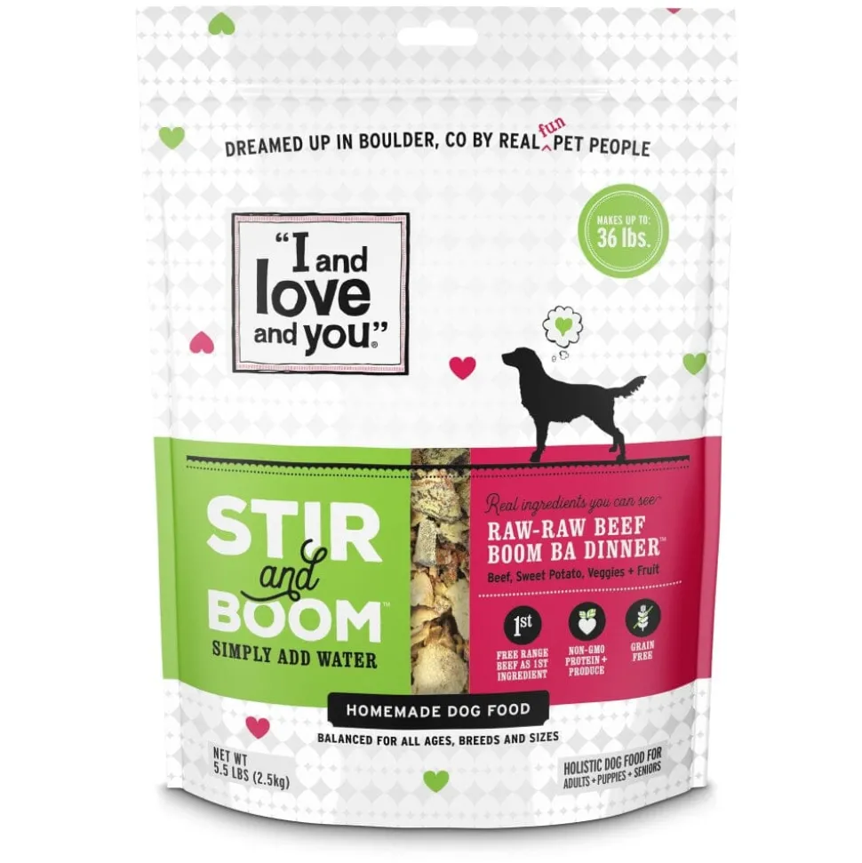 I and Love and You Grain Free Stir and Boom Raw Raw Beef Boom Ba Dehydrated Raw Dog Food
