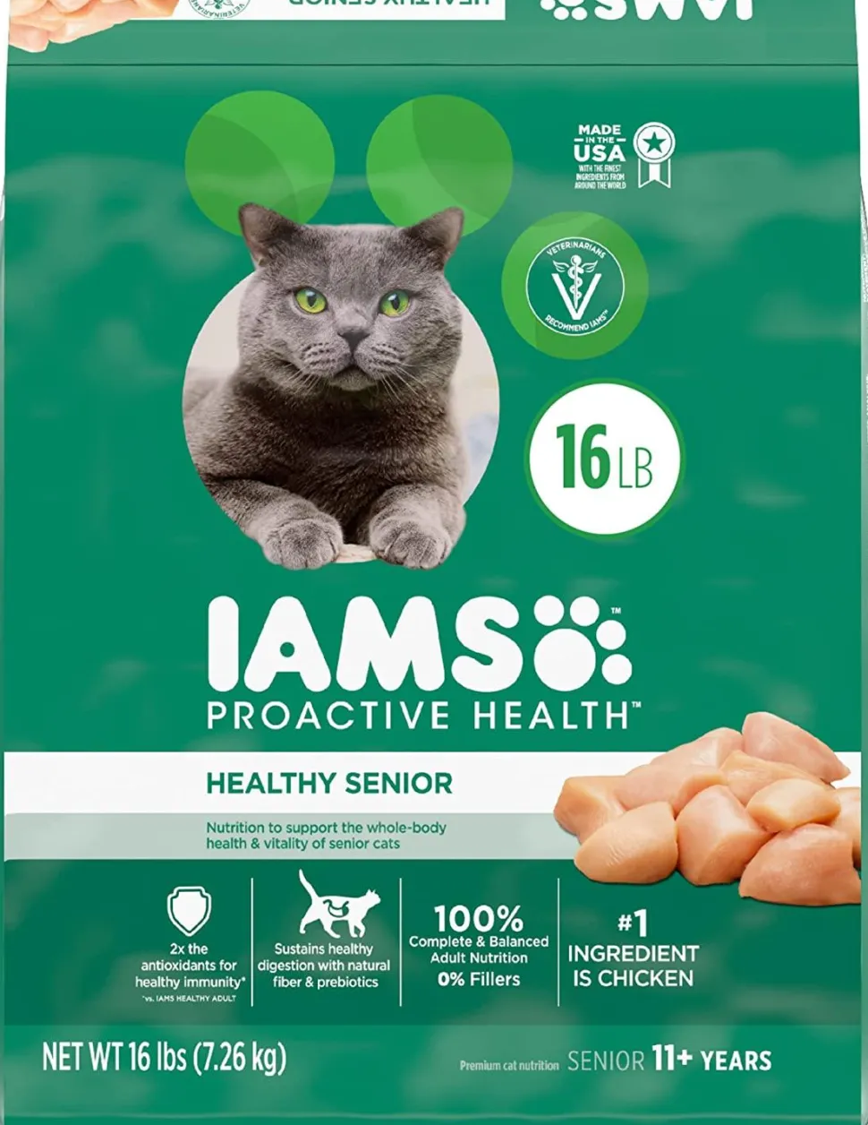 Iams ProActive Health Healthy Senior Dry Cat Food - 16 lb Bag