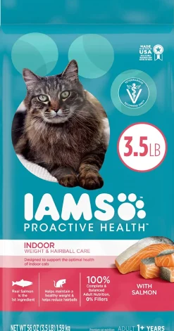 Iams ProActive Health Indoor Weight & Hairball Care Salmon Dry Cat Food - 3.5 lb Bag