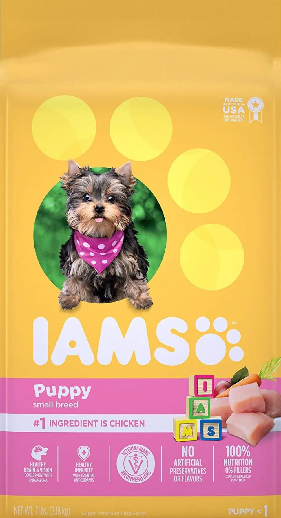 Iams ProActive Health Small Puppy and Toy Breed Chicken Adult Dry Dog Food - 7 lb Bag