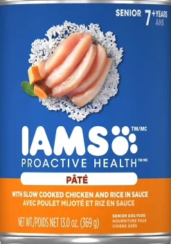 Iams ProActive Senior Slow Cooked Chicken and Rice Canned Dog Food - 13 oz - Case of 12