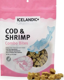 Icelandic+ Cod & Shrimp Combo Bites Natural Chewy Cat and Dog Treats - 3.52 oz