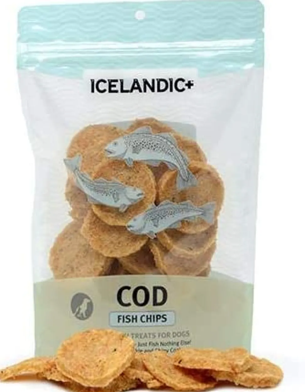 Icelandic+ Cod Fish Chips Natural Dehydrated Cat and Dog Treats - 2.5 oz