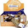 Icelandic+ Large Lamb Horn Display Natural Dog Chews - 12 Count