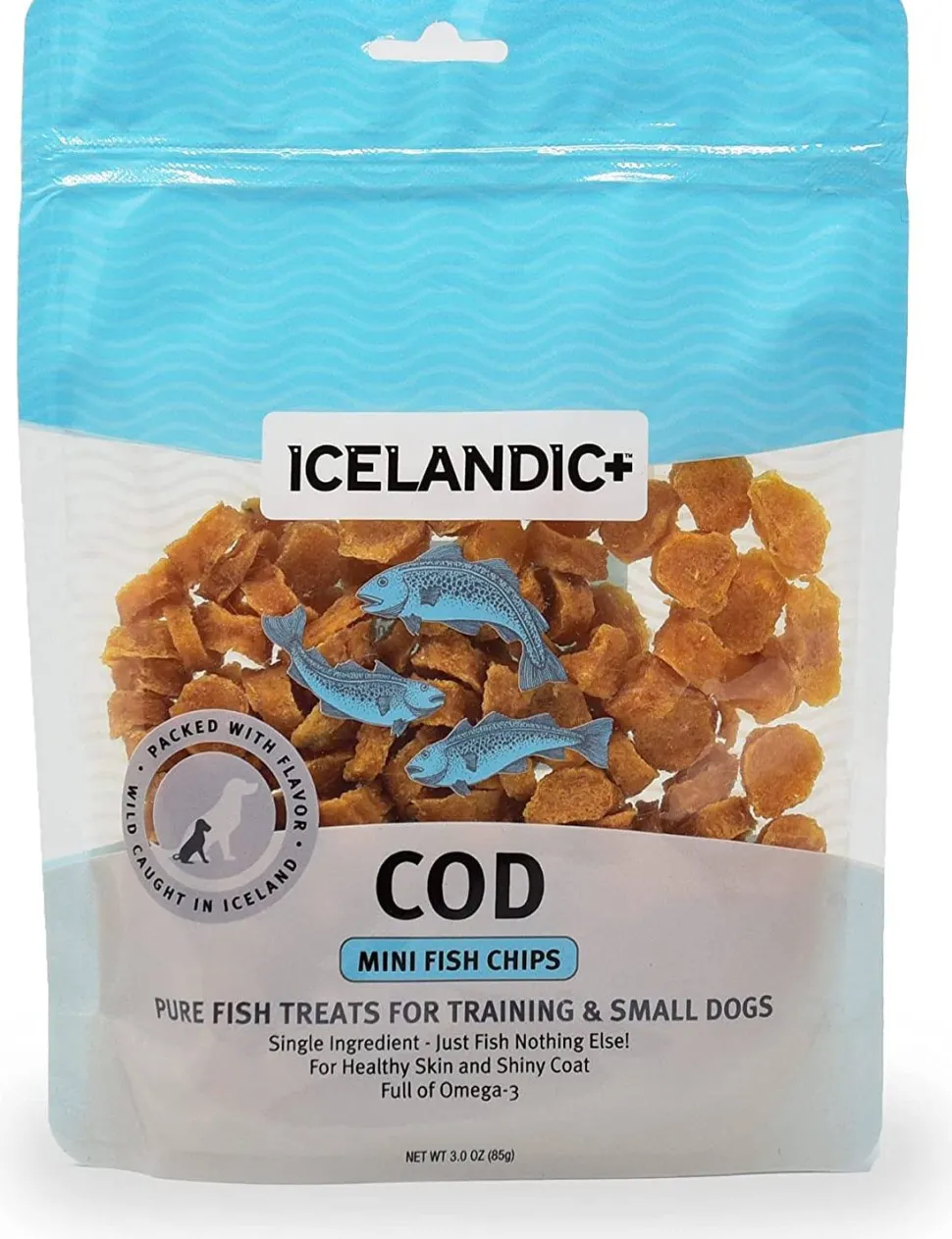 Icelandic+ Mini Cod Fish Chips Natural Dehydrated Cat and Dog Treats - 3 oz