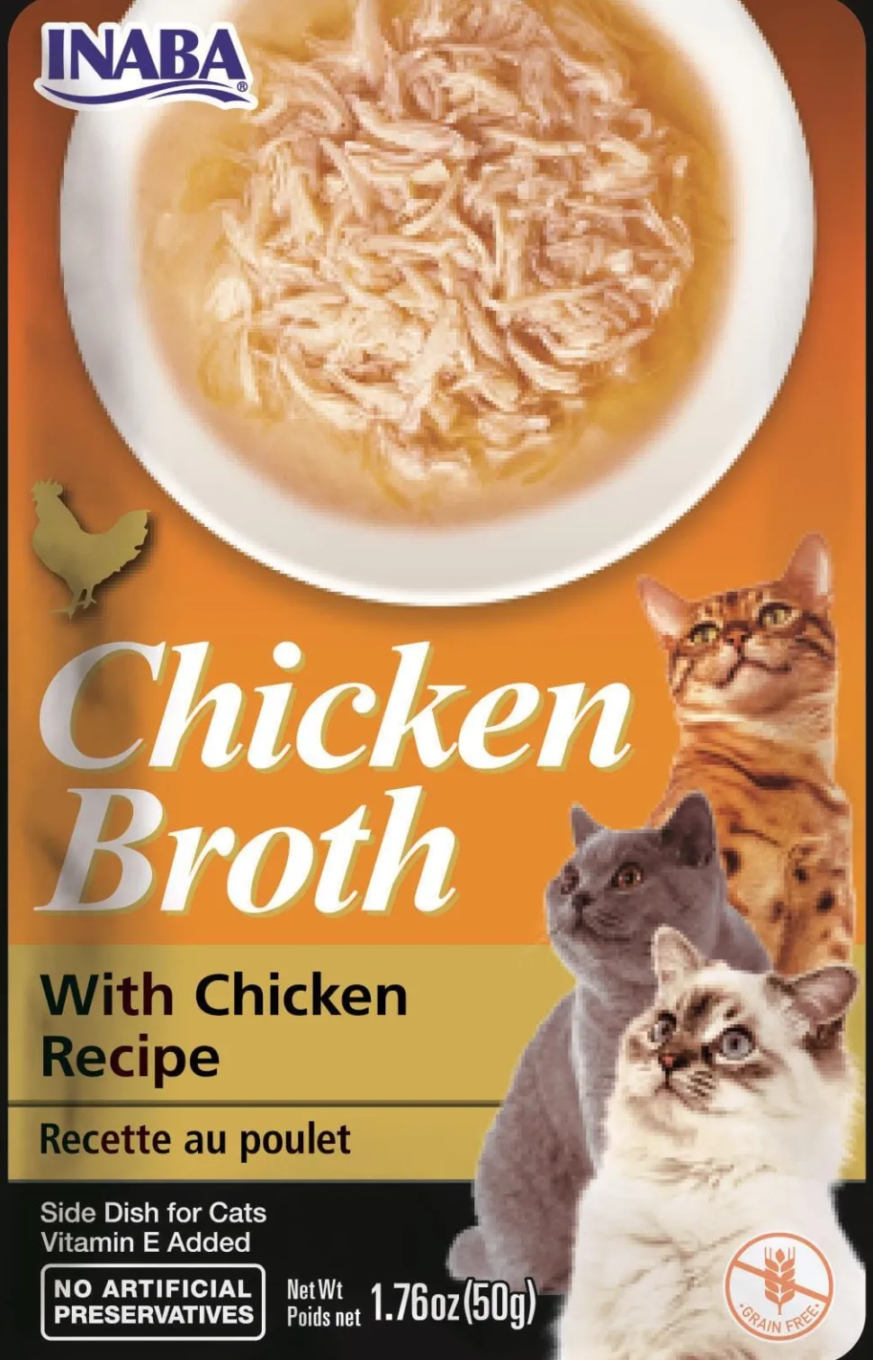 Inaba Chicken Broth Side Dish for Cats Cat Treats - Chicken - 1.76 Oz - 6 Pack