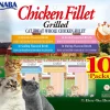 Inaba Chicken Fillet Grilled Variety Pack Cat Treats - Assorted - .9 Oz - 10 Pack