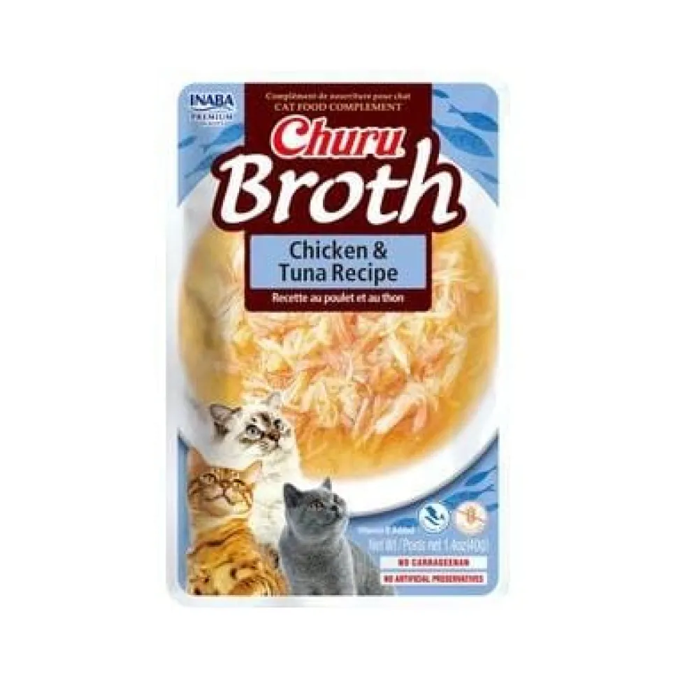 Inaba Churu Chicken and Tuna Broth Wet Cat Food Trays - 1.4 Oz - Case of 6